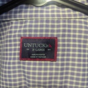 UNTUCKit Lavender Checkered Shirt